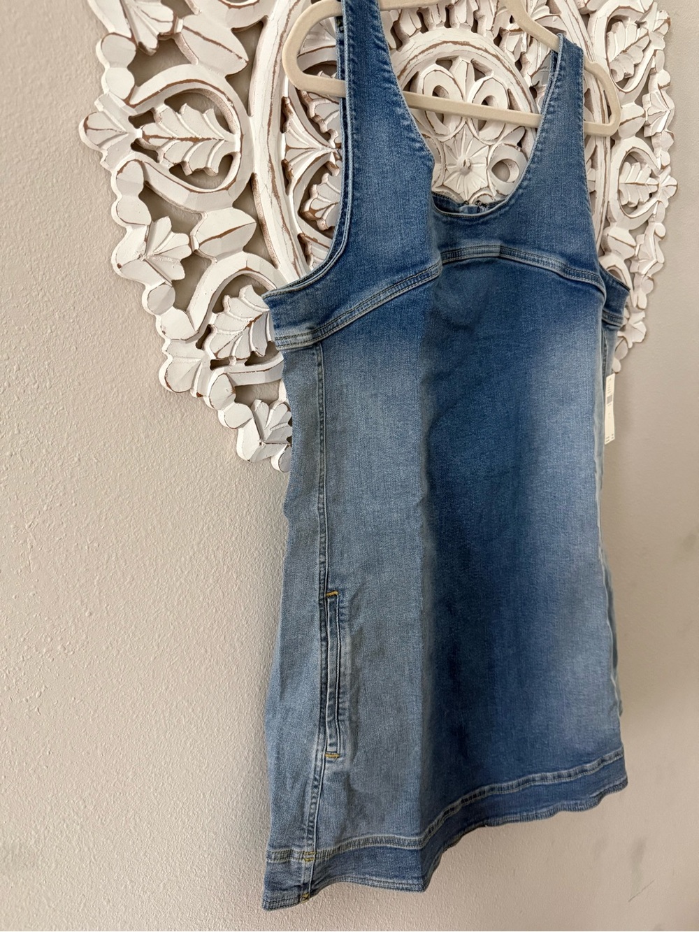 Pilcro by Anthropologie Two Toned Seamed Denim Sleeveless Dress NWT Large - Picture 4 of 6